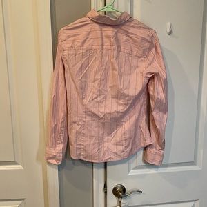 AMERICAN EAGLE Stretch PINK Striped Button Down